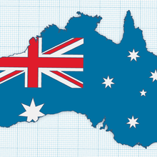 Australien Flagge gestalten Karte Kunst australisch Zeichen Logos 3d print model - Mito3D
