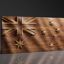 australian wavy flag - cnc files wood 3d stl model router aspire vcarve carveco artcam australia 3d print model - Mito3D