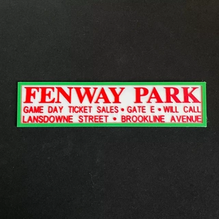 otantik fenway park 3d basılı oyun gün bilet satış işaret beyzbol stadyum kırmızı sox hatıra koleksiyon eğlence işaretler Spor Dalları hayran 3d print model - Mito3D