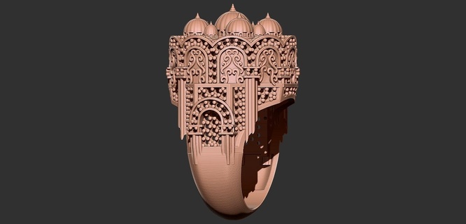 authentic yuzuk mosque stone ring 3d print model - Mito3D