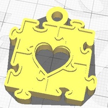 autism heart keychain jewelry awareness 3d print model - Mito3D