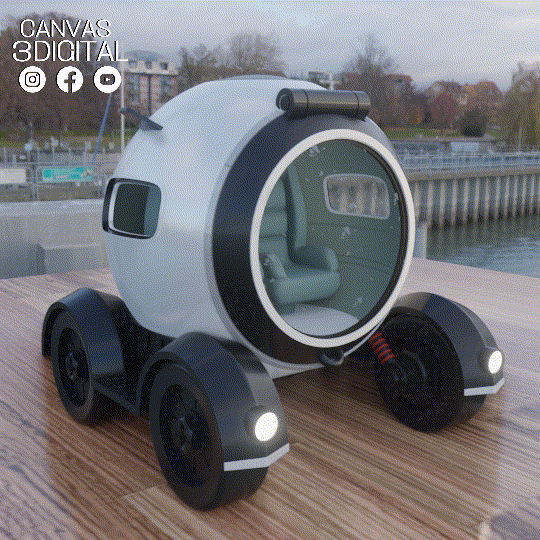 Auto Futurist Spiel Wagen Wissenschaft Fiktion futuristisch Spielzeug Kunst niedrig poly 3D print model - Mito3D