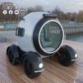 auto futurista gioco macchina scienza finzione futuristico giocattolo arte Basso poli 3d print model - Mito3D