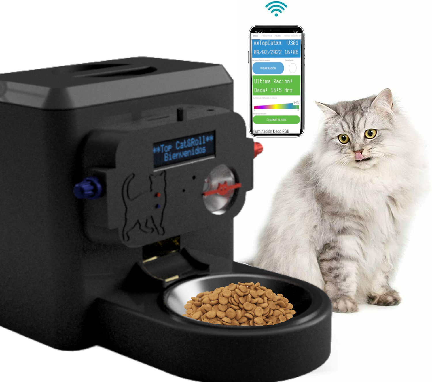 automatic feed dispenser cats pets pet feeder cat dog fedder food 3D print model - Mito3D