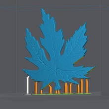 autumn leaf glass art 3d print model - Mito3D