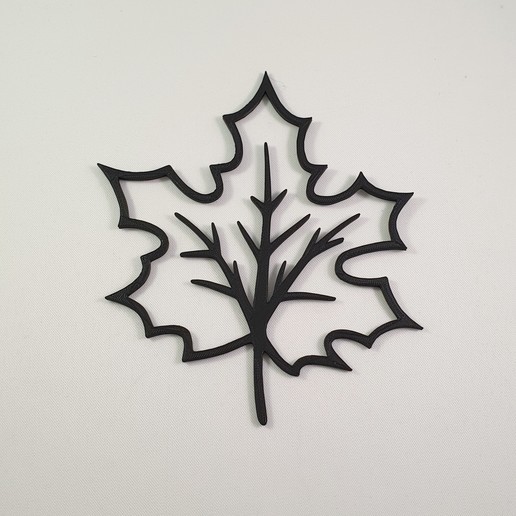 autumn leaf maple - 2d sculpture wall art nature tree plant drawing decoration 3D print model - Mito3D