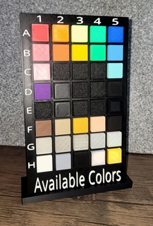 available colors filament color swatches display numbered 1-5 lettered a-h newly added 6-10 i-p palette stand etsy 3d print model - Mito3D