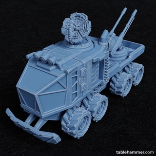 avalanche unit builder - human super heavy transport accell union guard sci-fi wargaming imperial tabletop science fiction humans grimdark space opera vehicle turret radar wheels 3d print model - Mito3D
