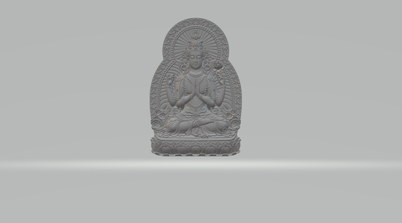 Avalokitesvara Bodhisattva silâh kolye 3d Yazdır model Maitreya Buda Tanrı oryantal Rahatlama heykel mücevher takı dekorasyon süs heykeller Sanat baş 3d print model - Mito3D