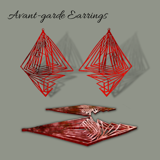 avant-garde earrings avantgarde jewellery futuristic geometric shapes unique baroque cosplay fantasy 3d print model - Mito3D