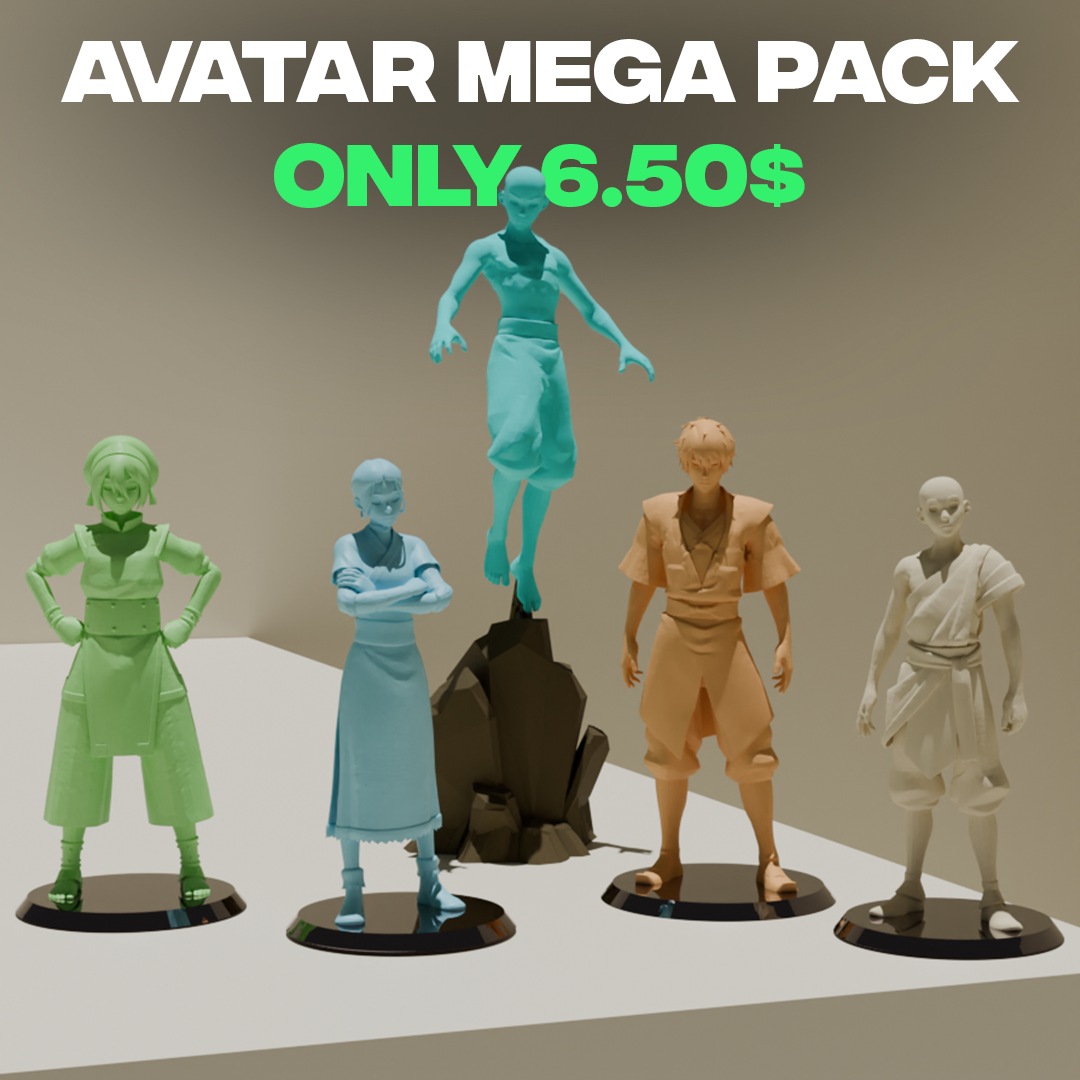 avatar last airbender - aang zuko toph katara state mega pack game korra mako legend of sokka iroh azula 3D print model - Mito3D