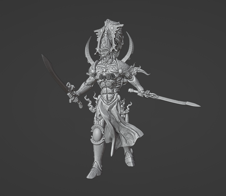 avatar of kan eli tanrı çift kılıç ed eldar uzay elfler rune savaş aeldari 3d print model - Mito3D