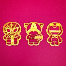 avengers cookie cutters cookies cutter superheroes spiderman ironman captain america baking bakery kitchen fondant 3d print model - Mito3D
