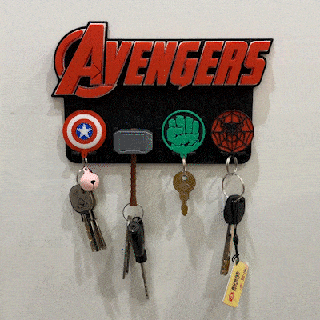 avengers key holder home decor home key holder key holder wall decor key holders & key hooks avengers key holder avenger key  3d print model - Mito3D