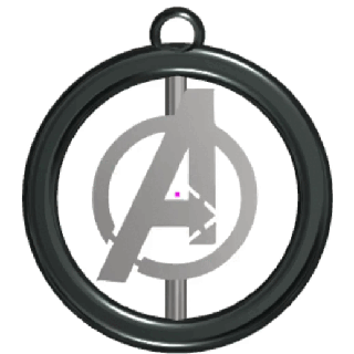 avengers lettering swivel key ring one two colors keychain rotary jewel necklace logo 3d print model - Mito3D