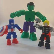 avengers mini figures avenger's captain america hulk incredible thor mighty action figure marvel 3d print model - Mito3D