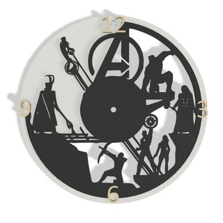 vengeurs motif regarder jouet cinéma l'horloge silhouettes merveille art ponton capitaine Amérique 3d print model - Mito3D