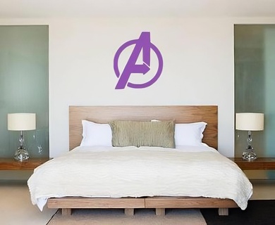 avengers wall art marvel superhero logo 3d print home decor fan cool unique 3d print model - Mito3D