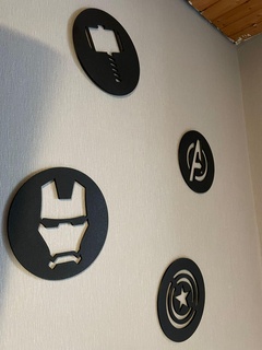vengadores mural Thor hierro hombre capitán America héroe nerd decoración pared Arte Acero bonita fácil impresión 3d print model - Mito3D