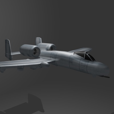 avion a-10 thunderbolt modelo 3d art ataque guerra aereo replica juguete decoracion arte aereonautica monoplaza bireactor usaf cañon militar indestructible 3d print model - Mito3D