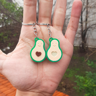 avocado keychain key chain avocados love valentine 3d print model - Mito3D
