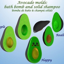 avocado molds bath bomb solid shampoo mould press 3d print model - Mito3D