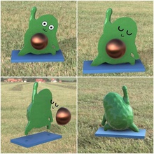 abacate yoga posição 1 a arte bonito figura escultura o verde semente frutas livre suporta kawai braços as pernas rosto 3d print model - Mito3D