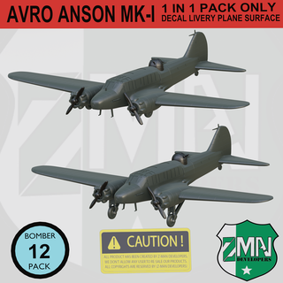 Avro anson mk 1 v1 gioco mki bombardiere combattente militare aereo aeromobili Jet 200 resina sla fdm zmanora Vintage ww2 3d print model - Mito3D