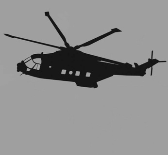 aw101 hélicoptère silhouette mur art Toile esquisser 3d print model - Mito3D