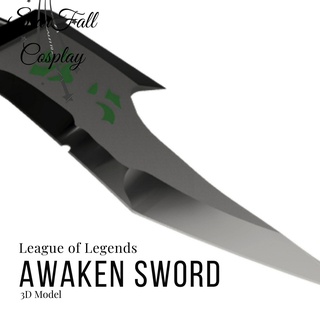 despertar hendido espada liga leyendas cosplay 3d print model - Mito3D