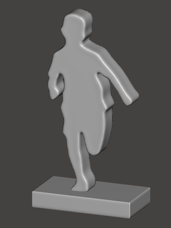 award trophy young boy running marathon abstract track field game win 3d print model - Mito3D