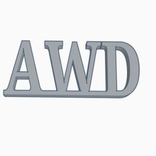 awd emblema attrezzo veicolo macchina camion suv jeep distintivo 3d print model - Mito3D