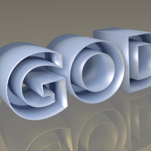 awesome god-text Kunst - Spielzeug 3d print model - Mito3D