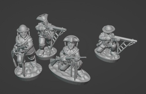 awi continental riflemen hunting shirts ranks resin 10mm infantry 3d print model - Mito3D