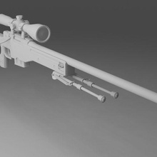 awp pistolet lowpoly 3d print model - Mito3D