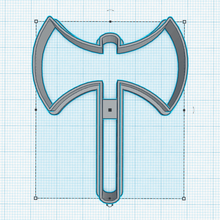 ax axe cookie cutters home silueta galleta espada arma cortantes galletas hacha 3d print model - Mito3D