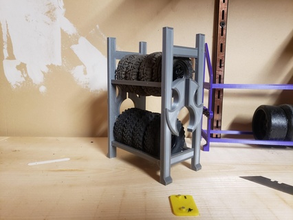 axial scx24 tire rack crawler scale accessories garage shop 3d print model - Mito3D