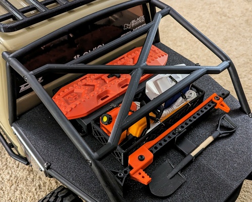 axial scx6 honcho - cross bracev2 jeep cage rack brace tire 3d print model - Mito3D