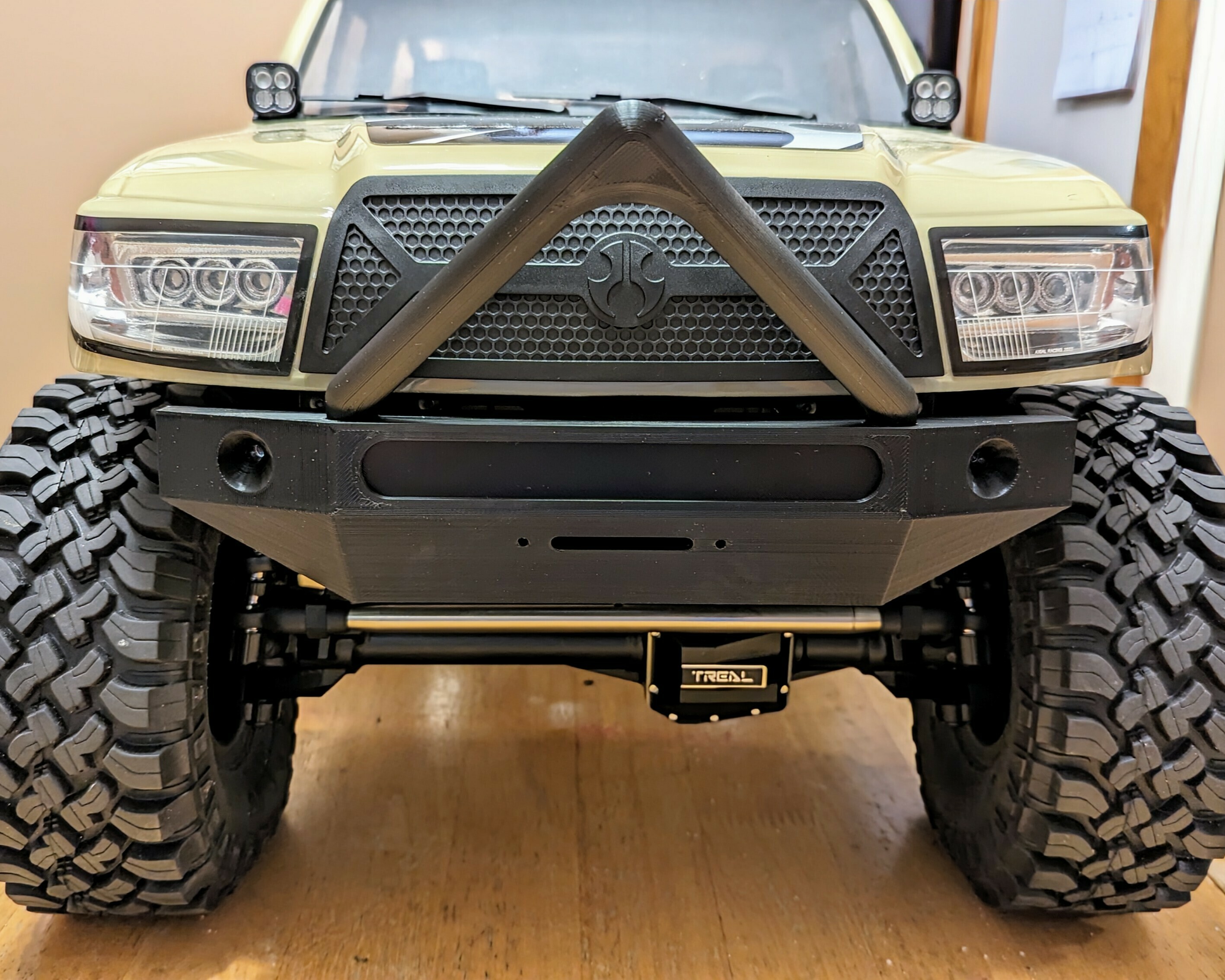 axial scx6 honcho - narrower bumper stinger jeep led climbing 3D print model - Mito3D