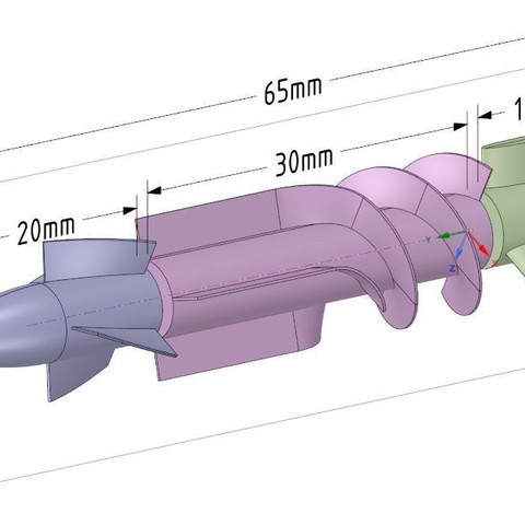 eksenel su pompası ev fan türbin rotor 3D print model - Mito3D