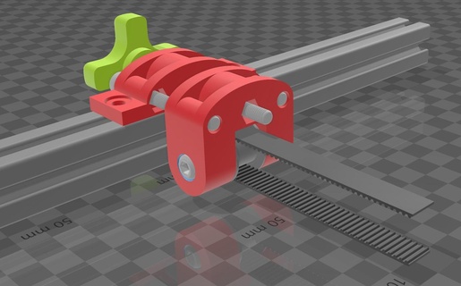 eje cinturón tensor anycubic Quirón montar 3d print model - Mito3D