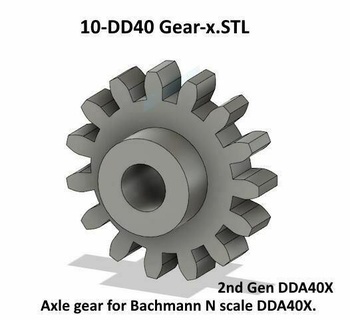 axle gears n scale bachmann dda40x 2nd gen loco hobby 3d print model - Mito3D