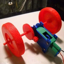 axle wheels inline gear box hobby 3d print model - Mito3D