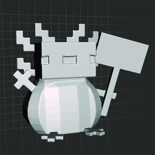 Axolote Minecraft Ventilator Kunst Video Salamander Axolotl Youtube Spiel axolot 3d print model - Mito3D