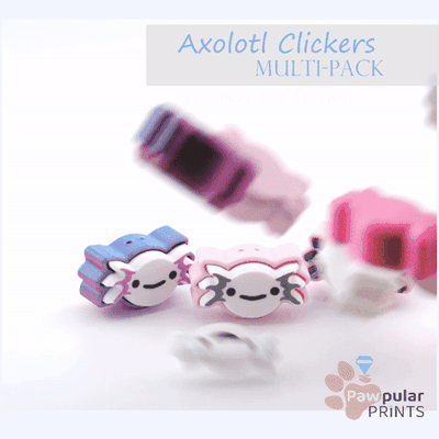 axolotl clicker multi pack agitarsi portachiavi privato animale domestico 3d print model - Mito3D