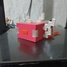 Axolotl Minecraft Lampe Videospiel Deko niedrig poly Spieler Spielzeug Salamander 3d print model - Mito3D