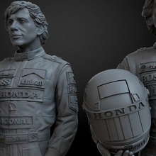 ayrton senna 3d art formula bust models statue sculpture f1 3d print model - Mito3D