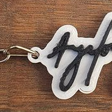 ayrton senna keychain bicolour - jewelry key ring bicolor music 3d print model - Mito3D