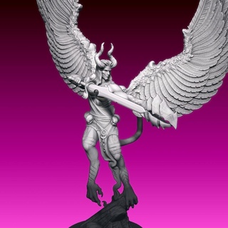 azazel angel demon slaanesh warhammer fantasy old world end times dnd wargame miniature tabletop warrior lord 42k chaos resin sla general heaven 3d print model - Mito3D