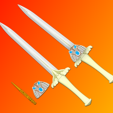 azrael espada Lucifer llameante único x3 diseño pared montar pedestal Collins creaciones 3d laberinto mazikeen carambitos cuchillas 3d print model - Mito3D